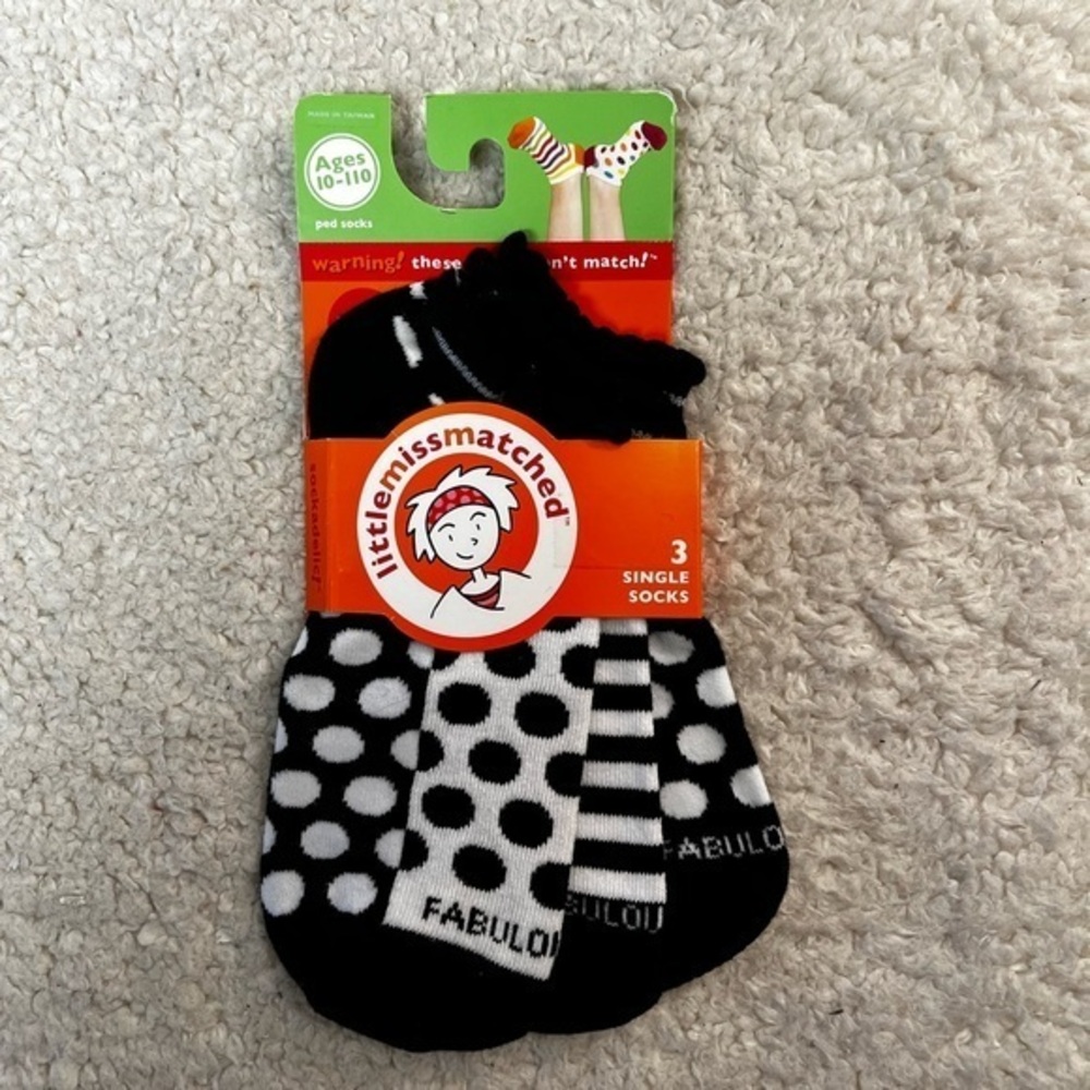 Little Miss Matched "Fabulous" Ankle Socks Adult Size: 9-11